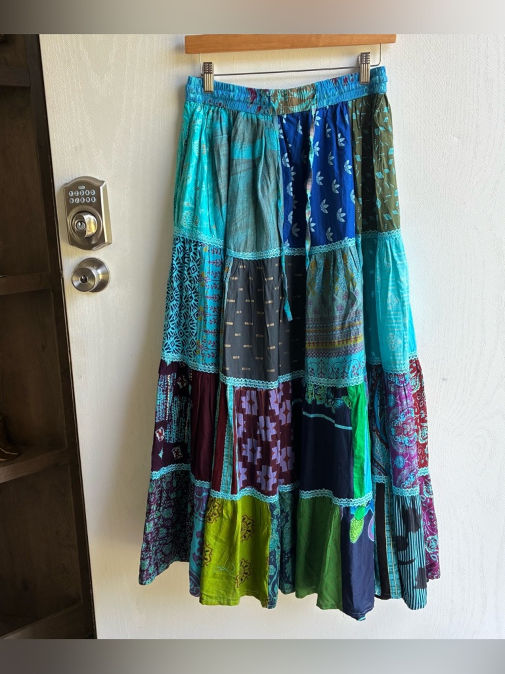 Advance Apparels Mountain Girl Colorful Patchwork Maxi Skirt Size OSFM